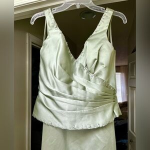 Sage Green 2 Piece Formal Long Gown